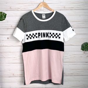 VS Pink Colorblock Shirt w/ Checkered Logo Design